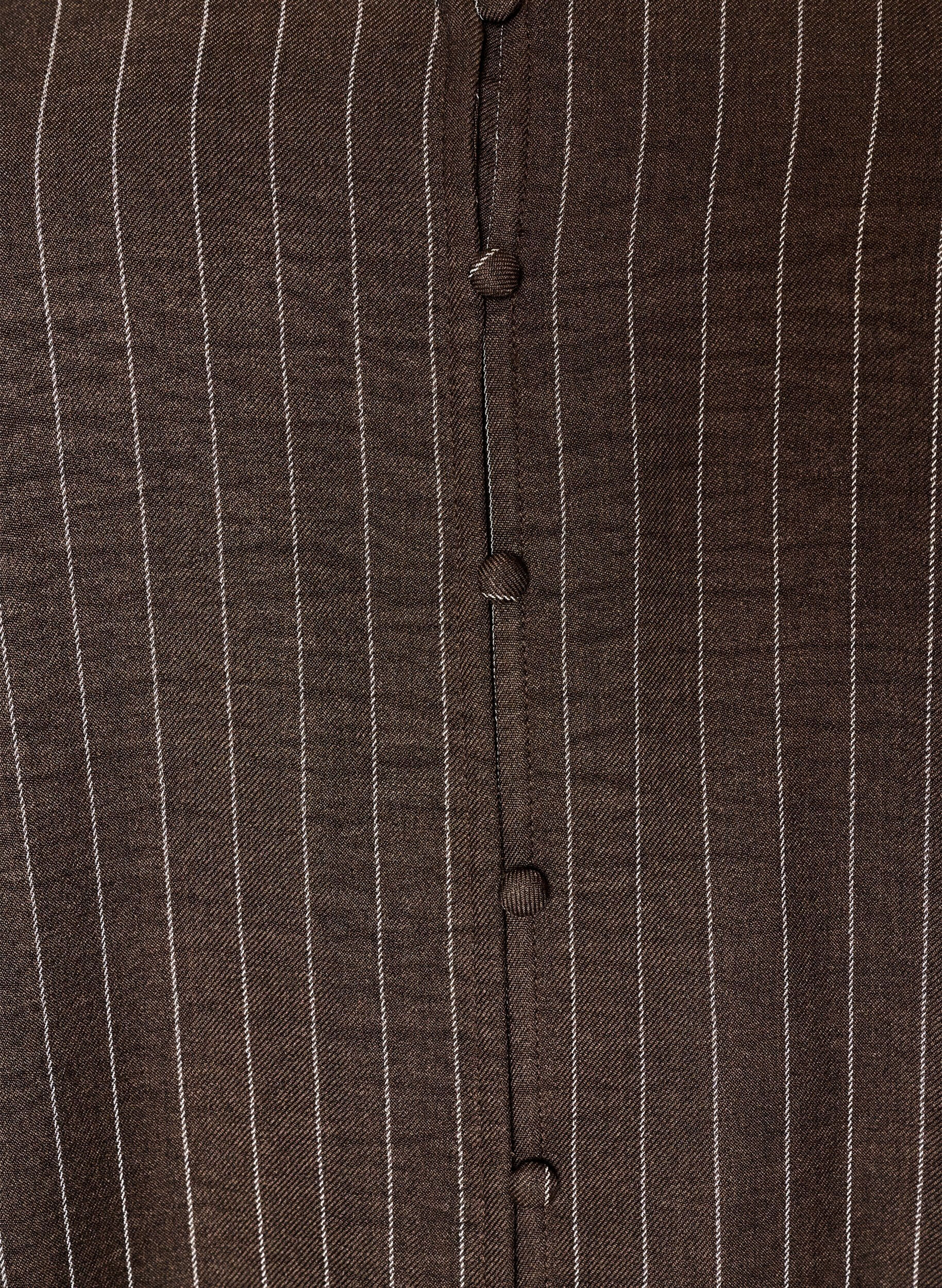 ZizzifashionKnee-length dress with pinstripes and lace trim, Brown, Packshot image number 2