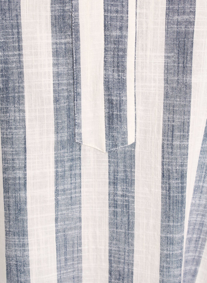 Cotton tunic with a V-neck, Blue, Packshot image number 2