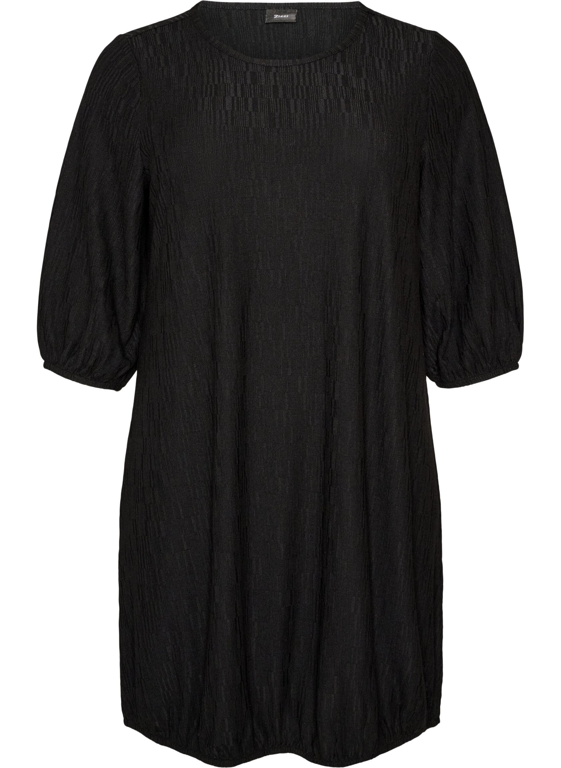 ZizzifashionDress with a balloon shape and structure, Black, Packshot image number 0