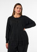 Cardigan with a wide lace hem, Black, Model image number 0