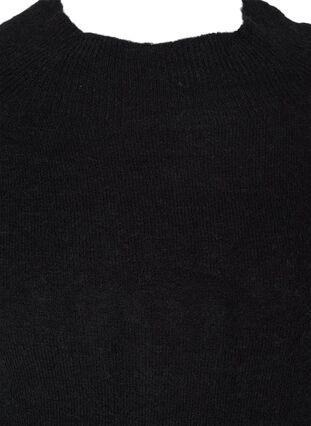 Knitted blouse with rib trim and round neckline, Black, Packshot image number 2