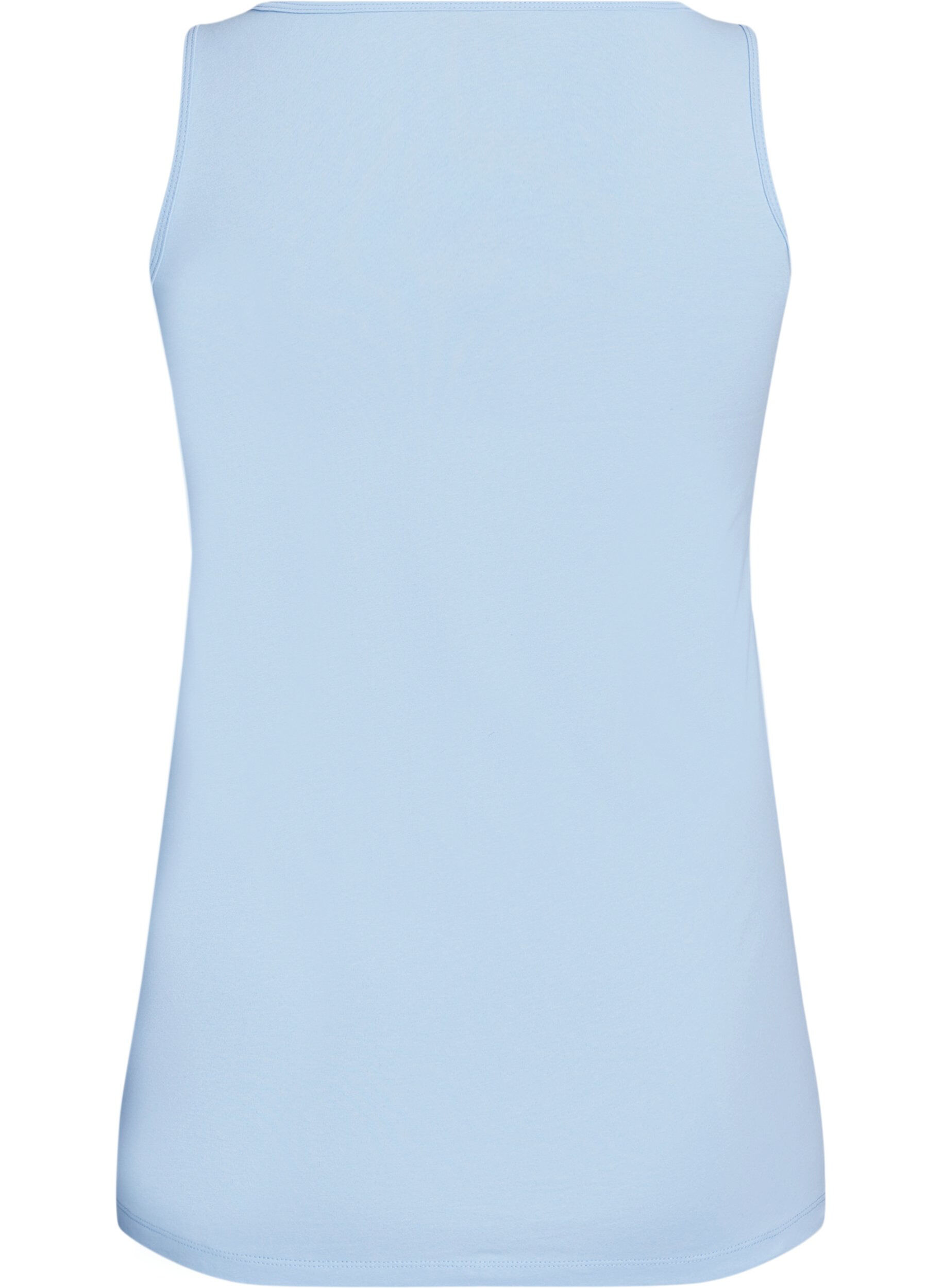 Zizzifashion Solid color basic top in cotton, Light Blue, Packshot image number 1
