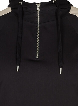 Sweatshirt with a hood and pocket, Black, Packshot image number 2