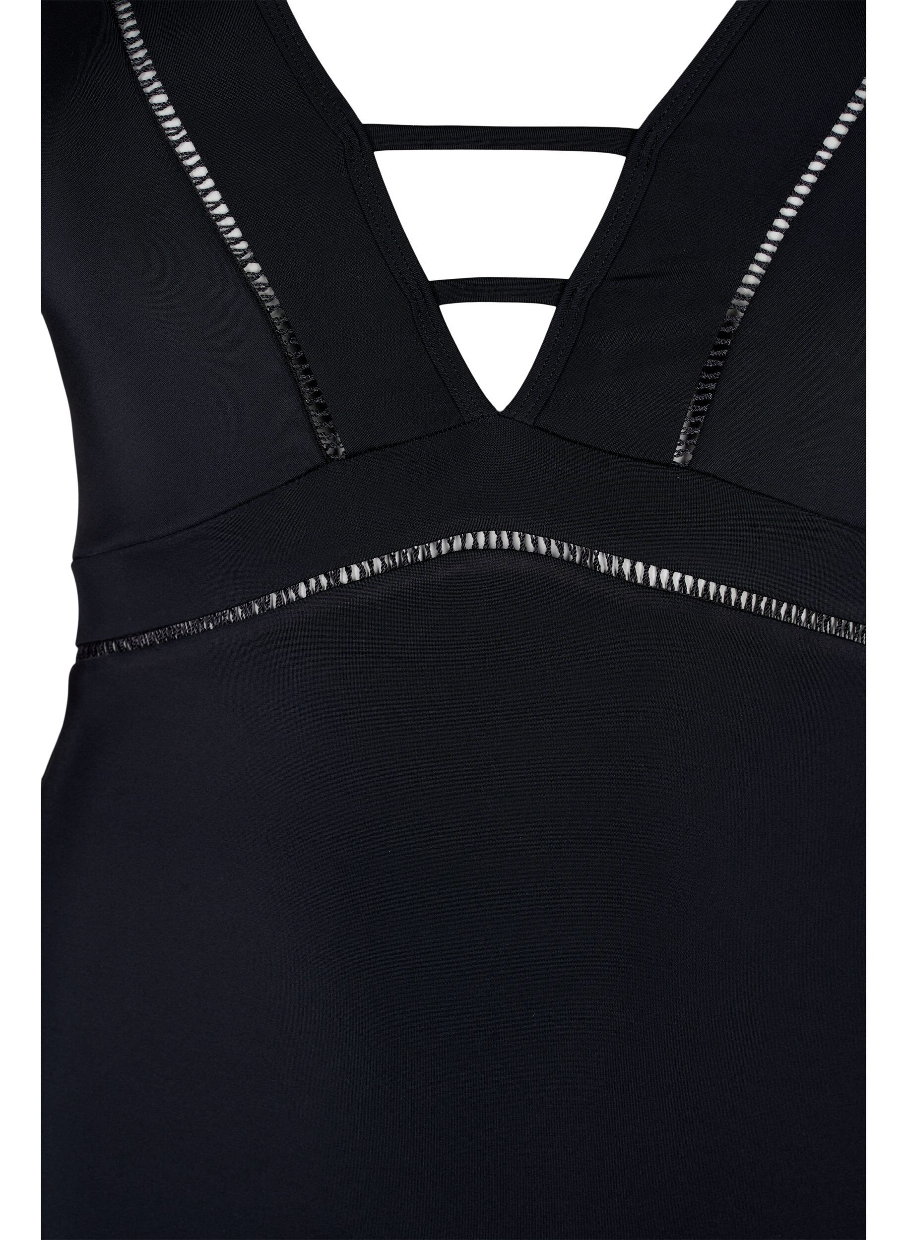 Zizzifashion Swimsuit with band detail, Black, Packshot image number 2