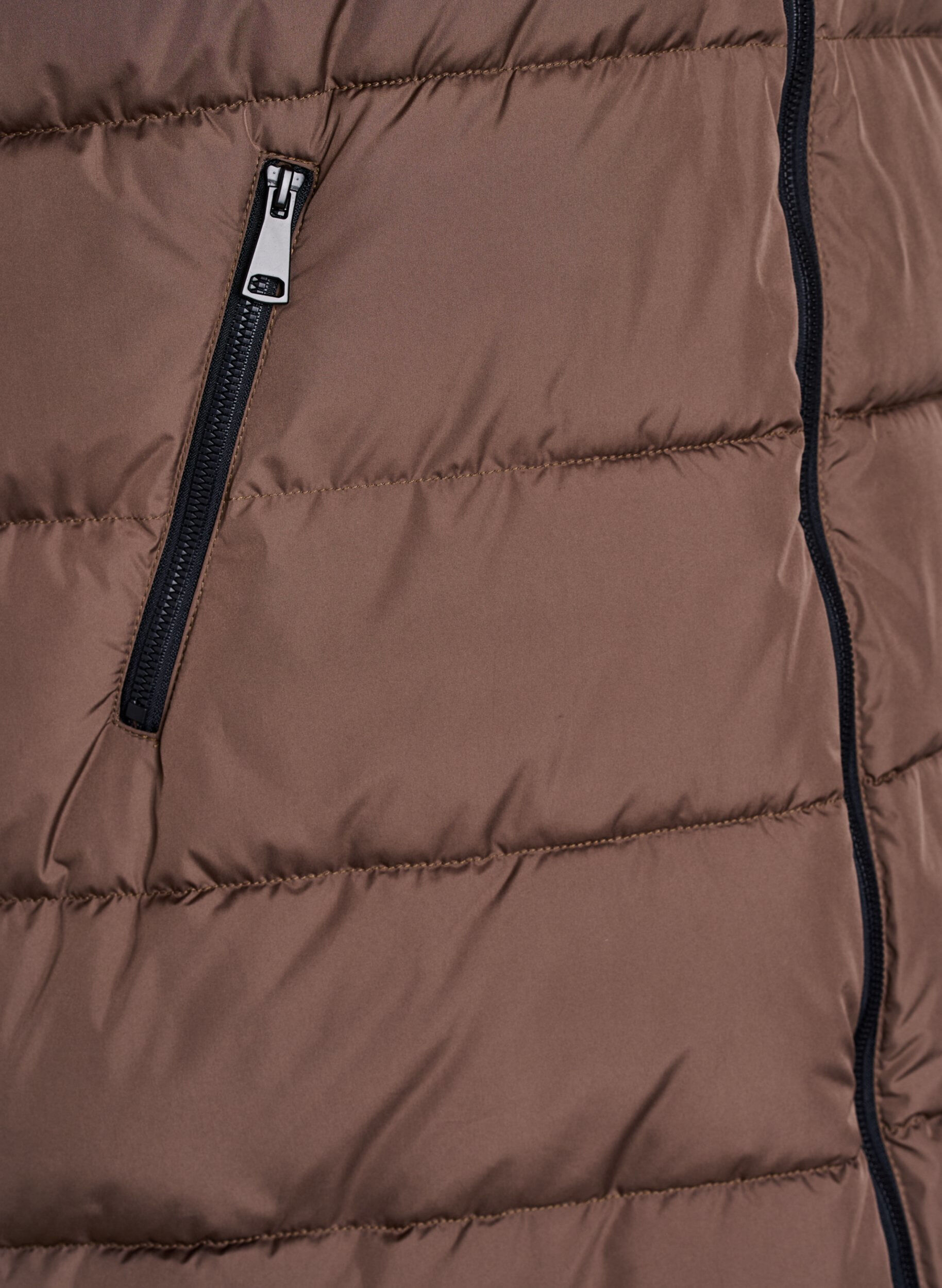 Zizzifashion Long vest with hood and pockets, Brown, Packshot image number 3