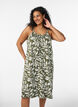 Knee-length strap dress in organic cotton, Green, Model image number 0