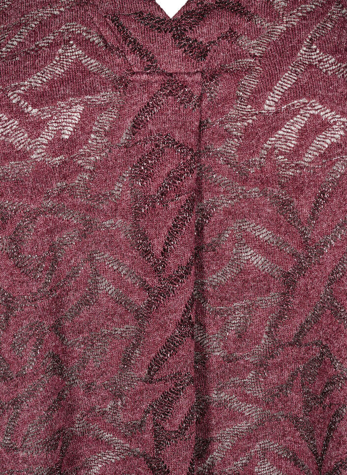 Long-sleeved blouse with glitter and pattern, Red, Packshot image number 2