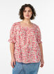 Cotton blouse with a square neckline, Red, Model image number 0