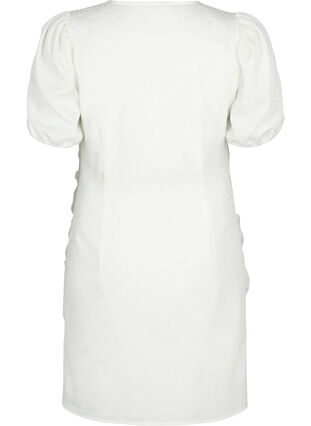 Short sleeve dress with draping, Bright White, Packshot image number 1