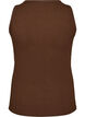 Cotton ribbed top with high neck, Brown, Packshot image number 1