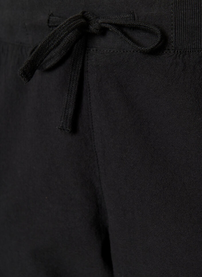 Loose cotton shorts with pockets, Black, Packshot image number 2