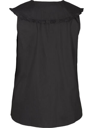 Sleeveless shirt with a large collar, Black, Packshot image number 1