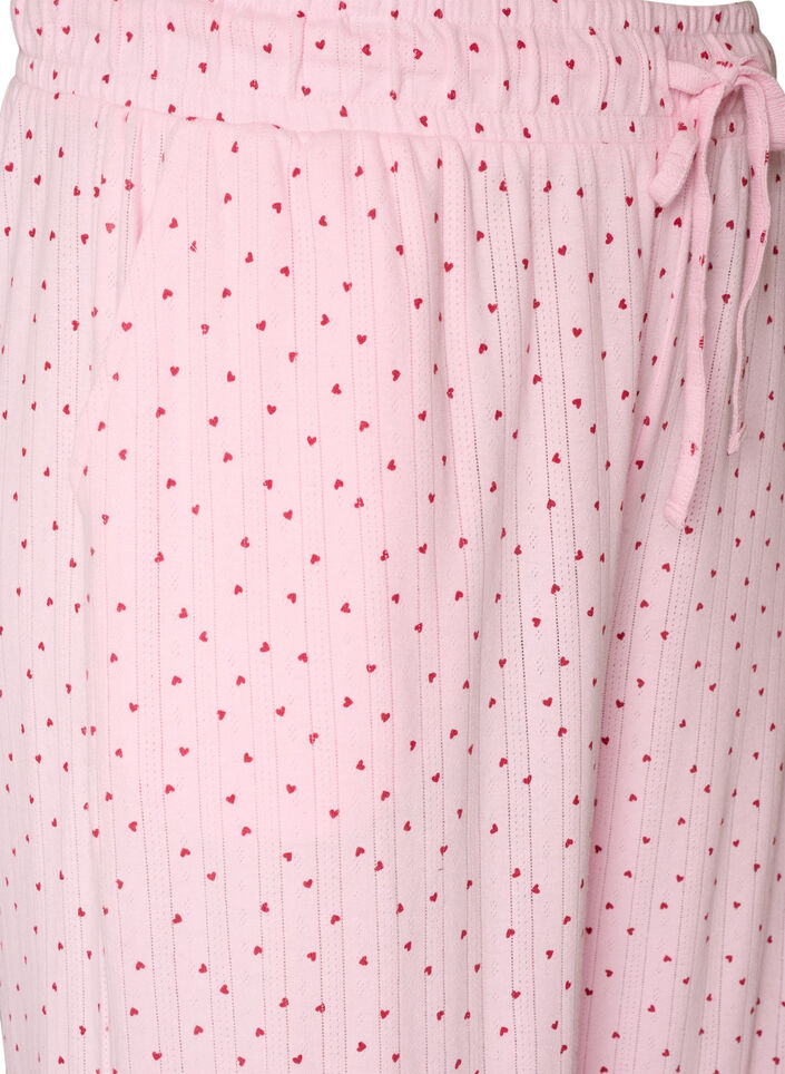 Organic cotton pyjama bottoms with eyelet embroidery, Pink, Packshot image number 2