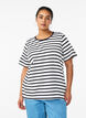 Striped T-shirt in organic cotton, White, Model image number 0