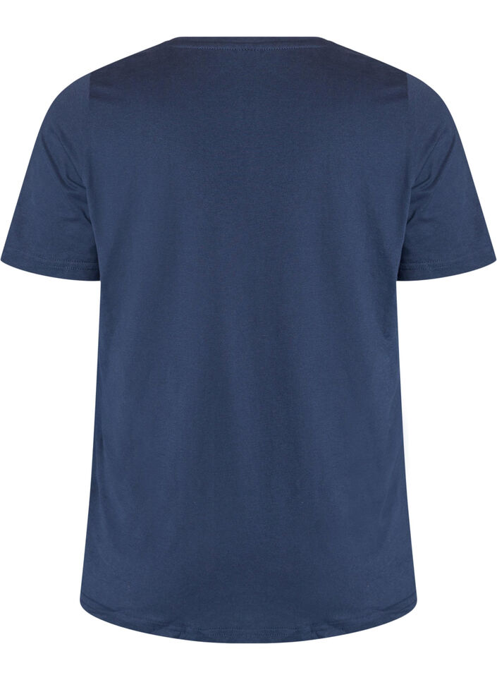 T-shirt with motif, Blue, Packshot image number 1