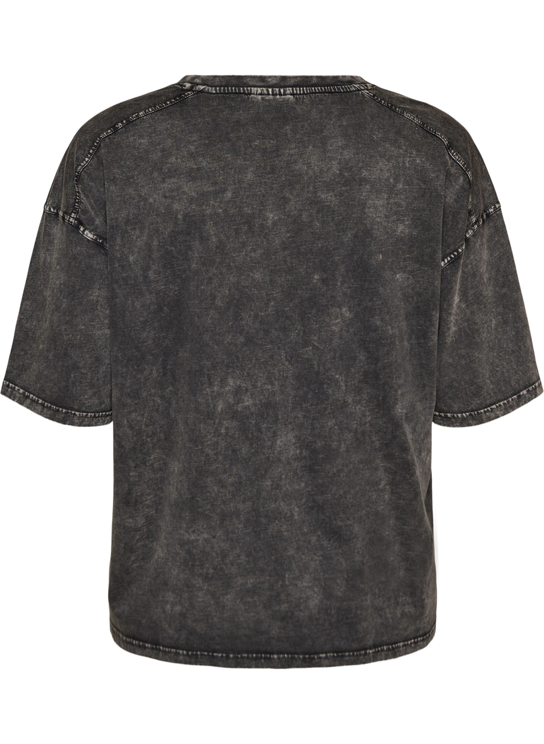 Zizzifashion Oversized T-shirt in organic cotton with a college print, Black, Packshot image number 1