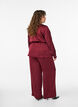 Satin-look trousers with a high waist and wide legs, Dark Bordeaux, Model image number 1