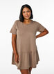 Short A-line dress with a washed look, Brown, Model image number 0
