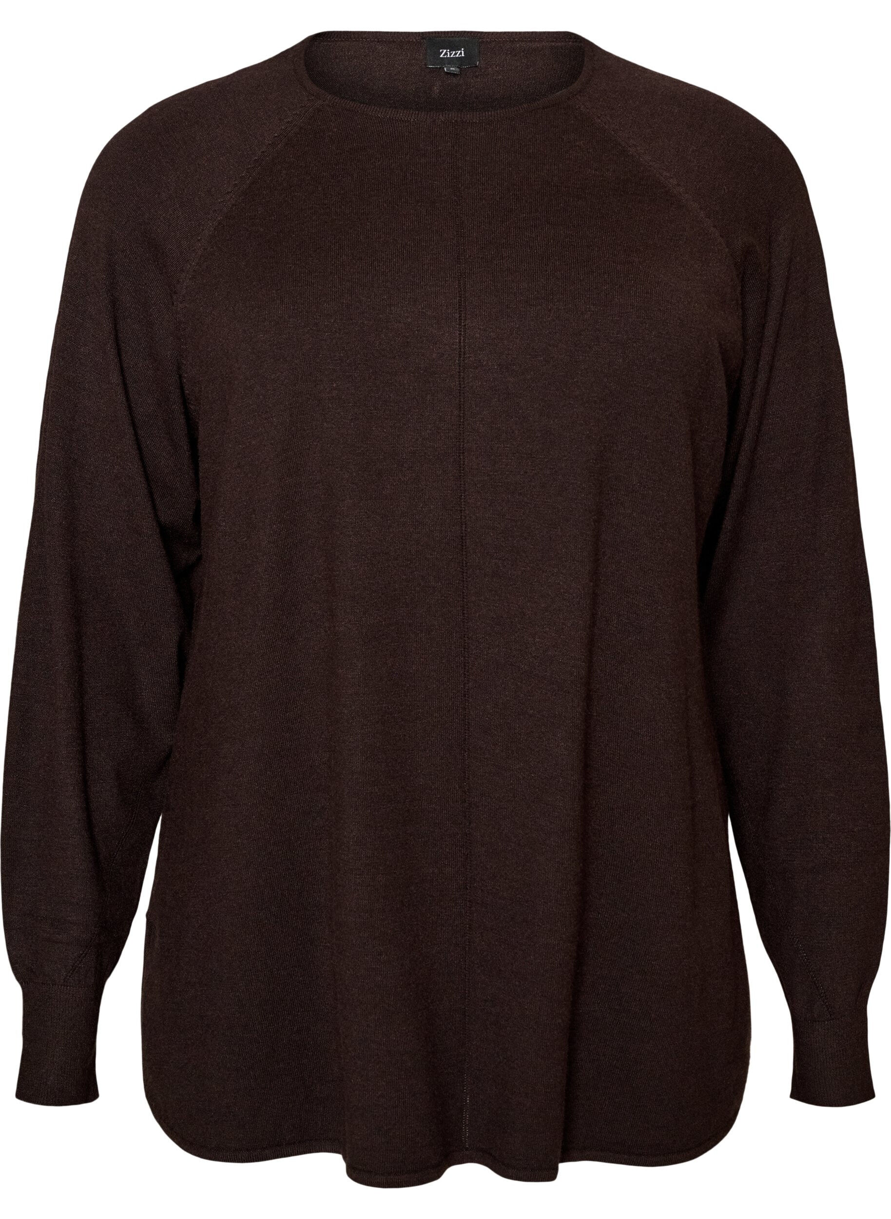 Knitted blouse with round neck and knitted pattern