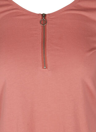 Cotton blouse with a zip detail, Canyon Rose, Packshot image number 2