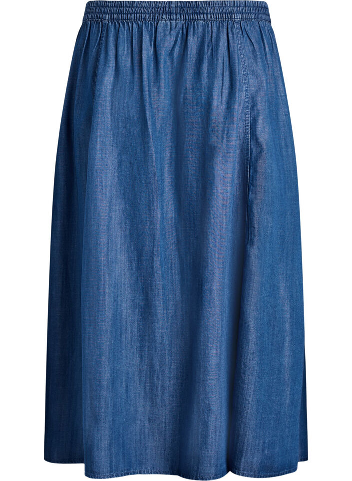 Maxi skirt in lyocell with a denim look, Blue, Packshot image number 1