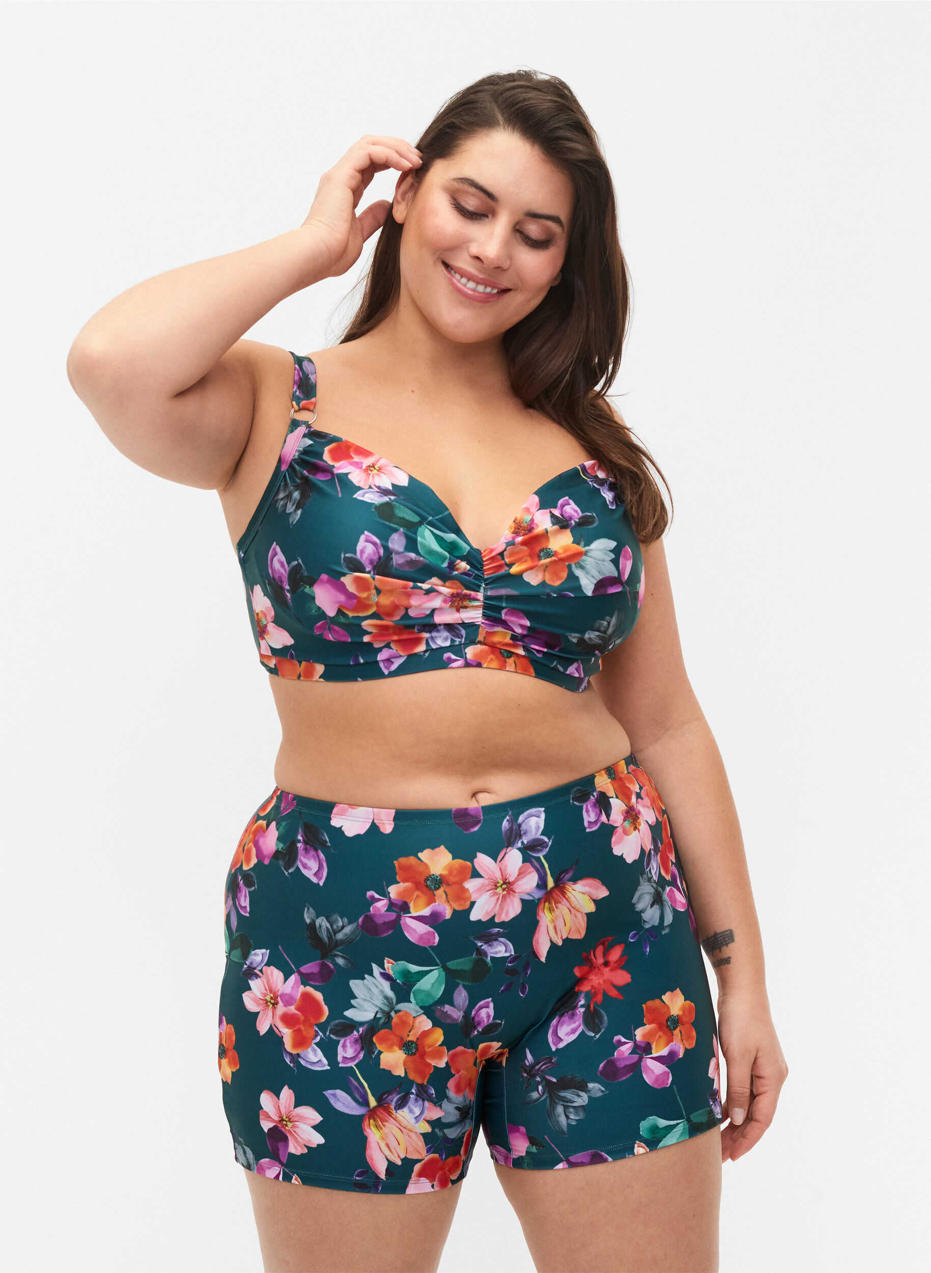 Zizzifashion Swim shorts with floral print, Meave Print, Model image number 0