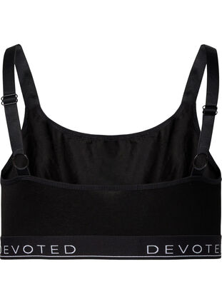 Cotton bra with adjustable straps, Black/Upper Font, Packshot image number 1