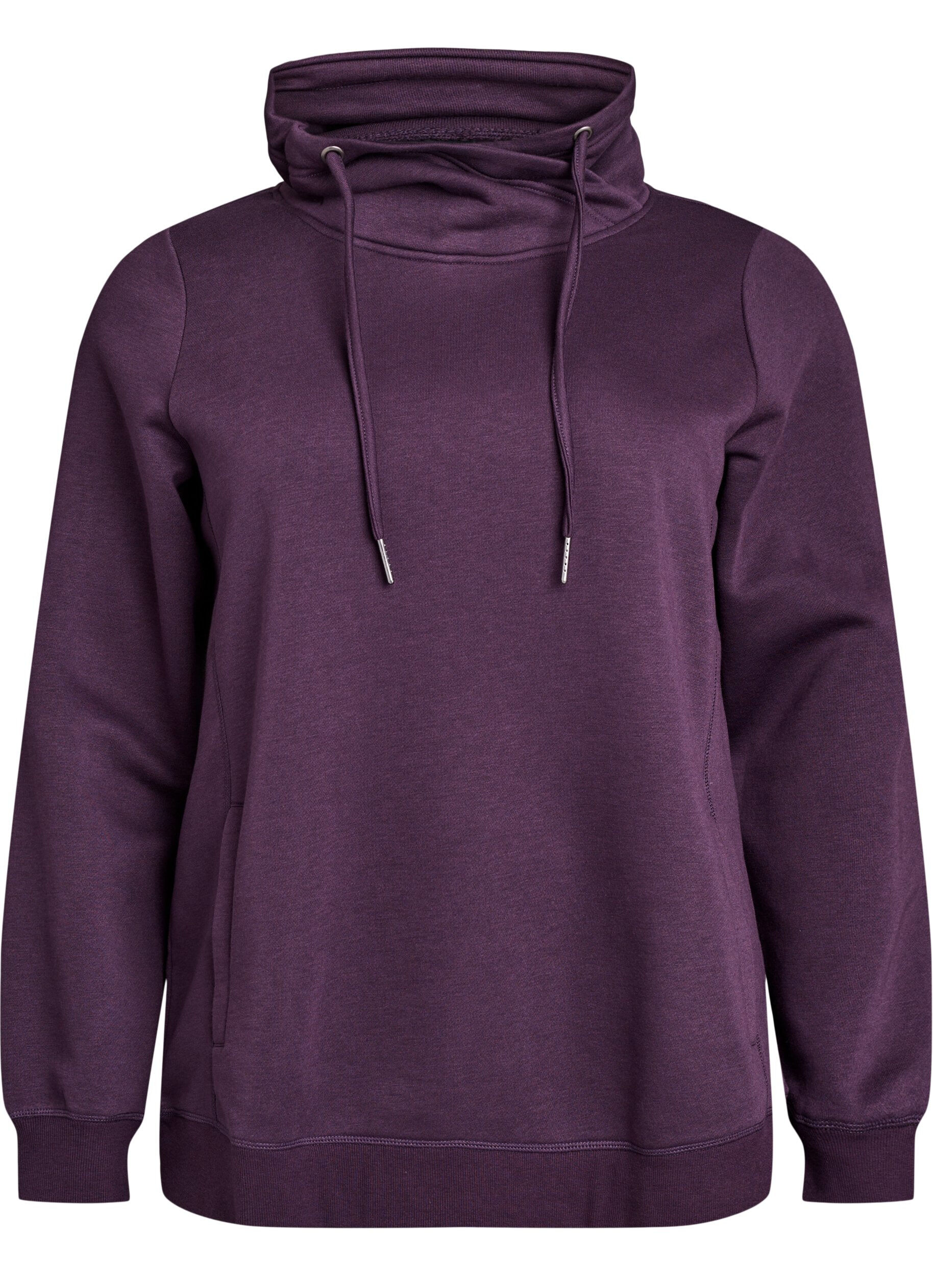 Zizzifashion FLASH - Sweatshirt with high collar and pockets, Purple, Packshot image number 0