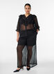 Loose chiffon trousers with dots, Black, Model image number 0