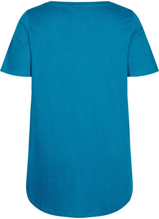 Short-sleeved cotton t-shirt, Moroccan Blue, Packshot image number 1