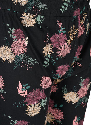 Printed pajama trousers in organic cotton, Black AOP Flower, Packshot image number 2