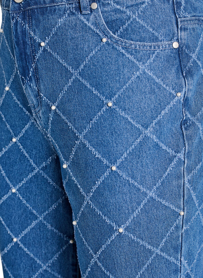 Kiana jeans with a high waist and distressed pattern, Light Blue, Packshot image number 2