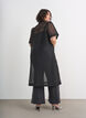 Organza dress with chest pockets and puff sleeves, Black, Model image number 2