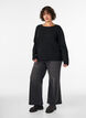 Wide fit jeans with vertical denim details, Dark Grey, Model image number 0