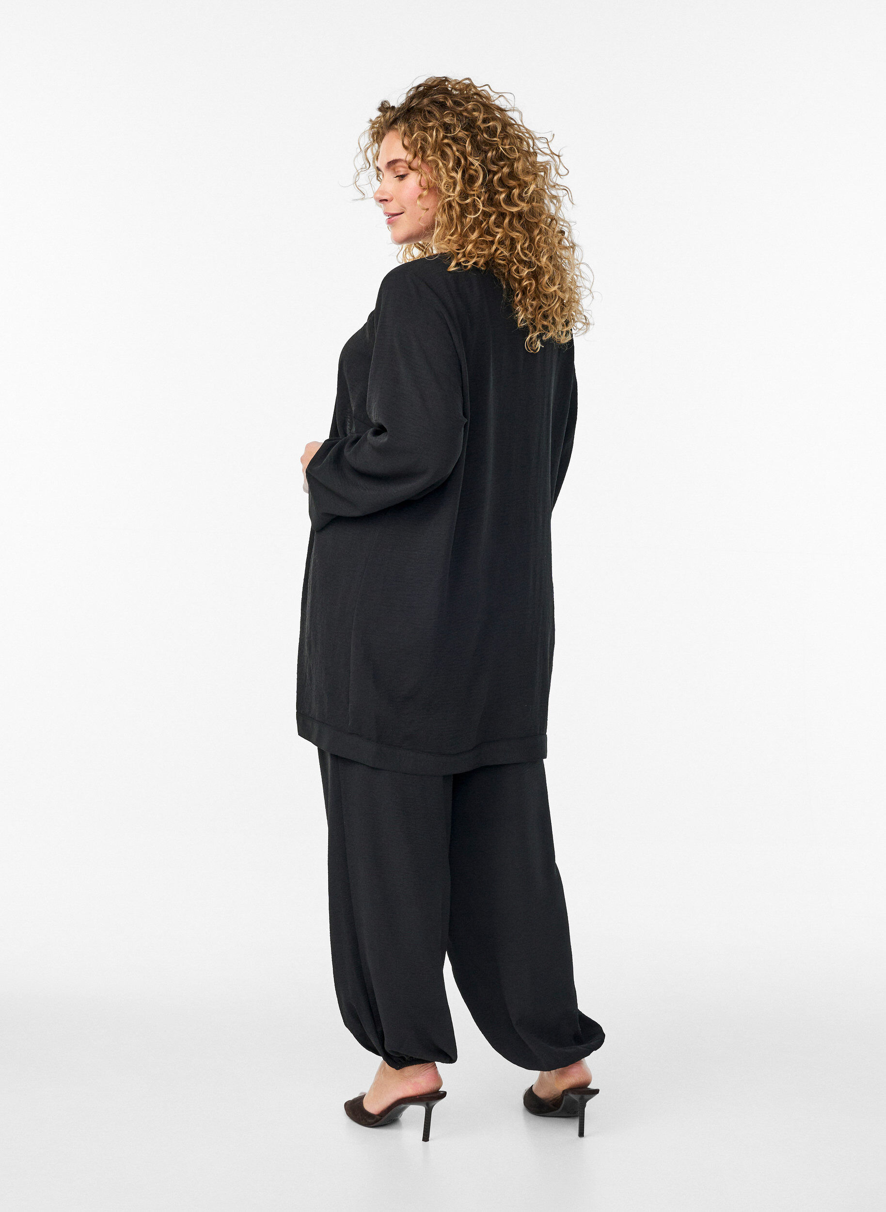 ZizzifashionHigh-waisted balloon trousers, Black, Model image number 1