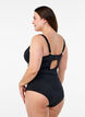 Swimsuit with underwire and draping, Black, Model image number 1