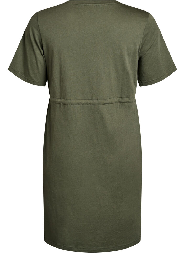 FLASH - Short T-shirt dress with tie belt, Green, Packshot image number 1