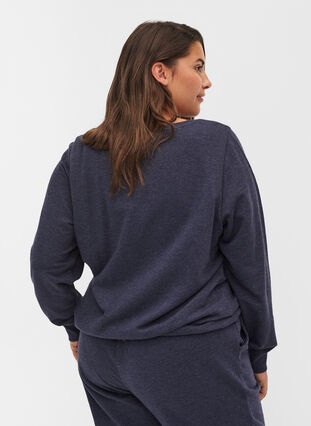 Mottled sweatshirt in a cotton blend, Night Sky Mel, Model image number 1