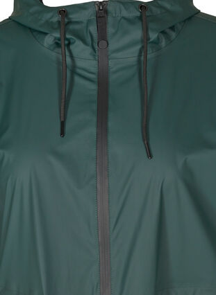 Rain jacket with a zip and hood, Darkest Spruce, Packshot image number 2