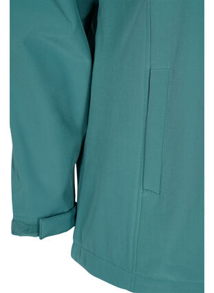 Softshell jacket with detachable hood, Sagebrush Green, Packshot image number 3