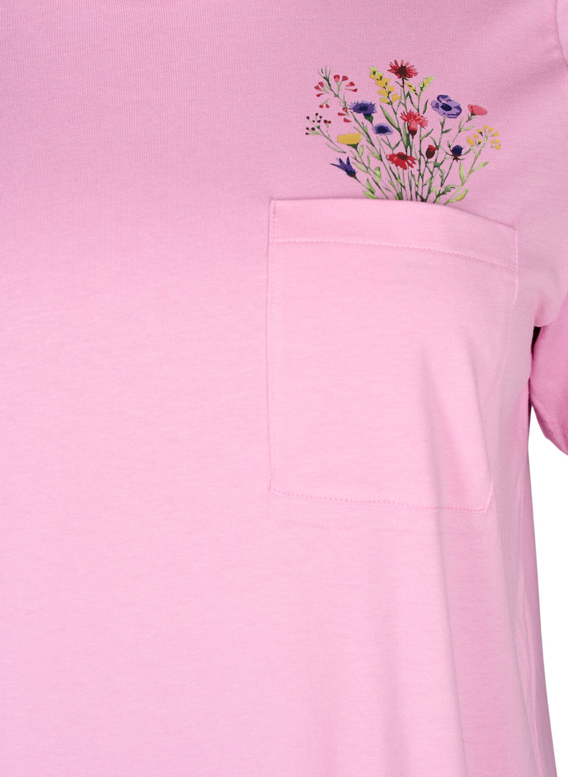 Zizzifashion T-shirt with chest pocket, Pink, Packshot image number 2