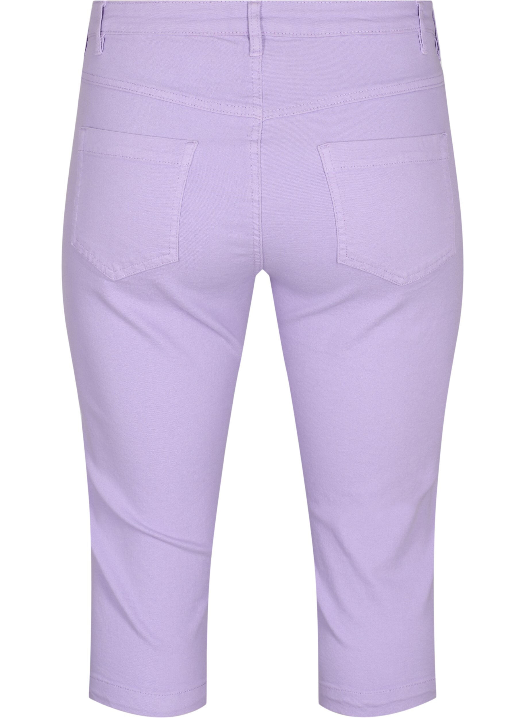 Zizzifashion Tight-fitting Emily capri trousers, Lavender, Packshot image number 1