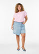 Short-sleeved cotton blend T-shirt, Rose, Model image number 1