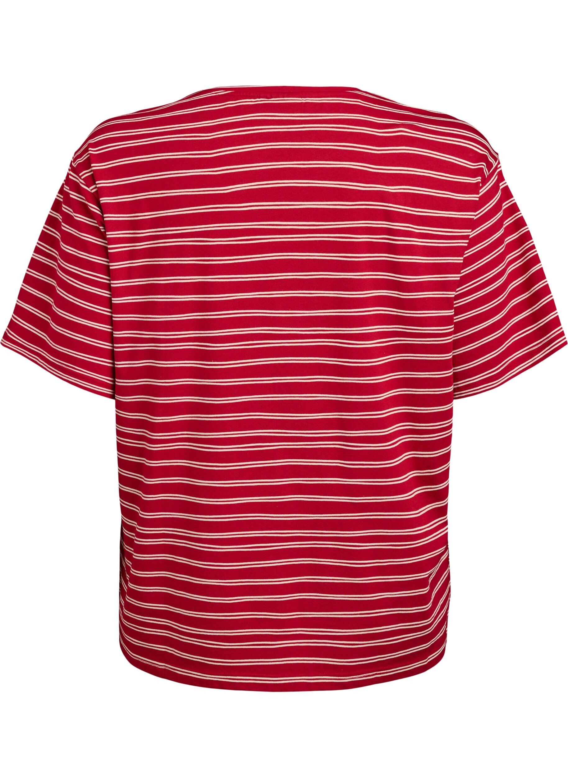 Zizzifashion Striped T-shirt, Red, Packshot image number 1