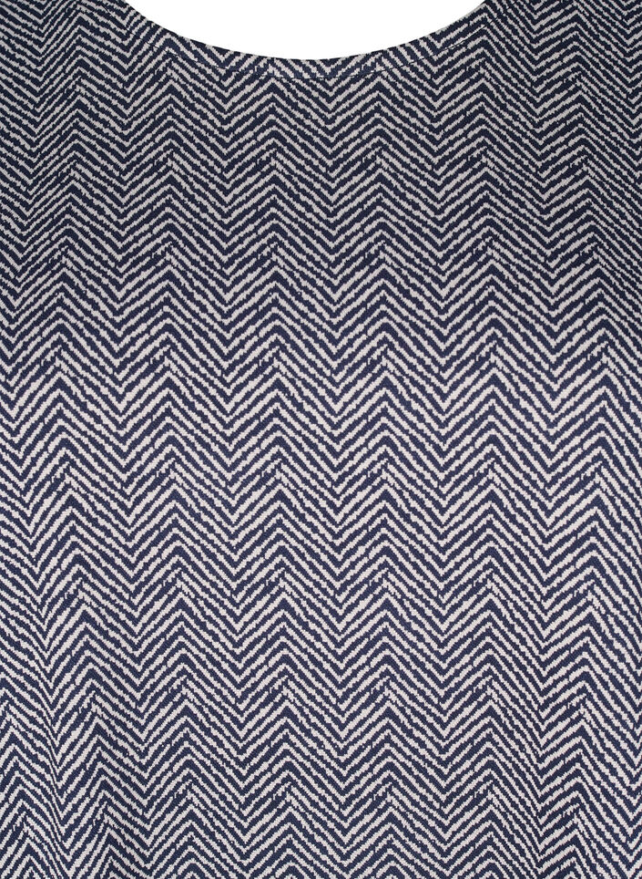 Oversize blouse with pattern, Blue, Packshot image number 2