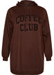 Hoodie with a terry text motif, Brown, Packshot image number 0