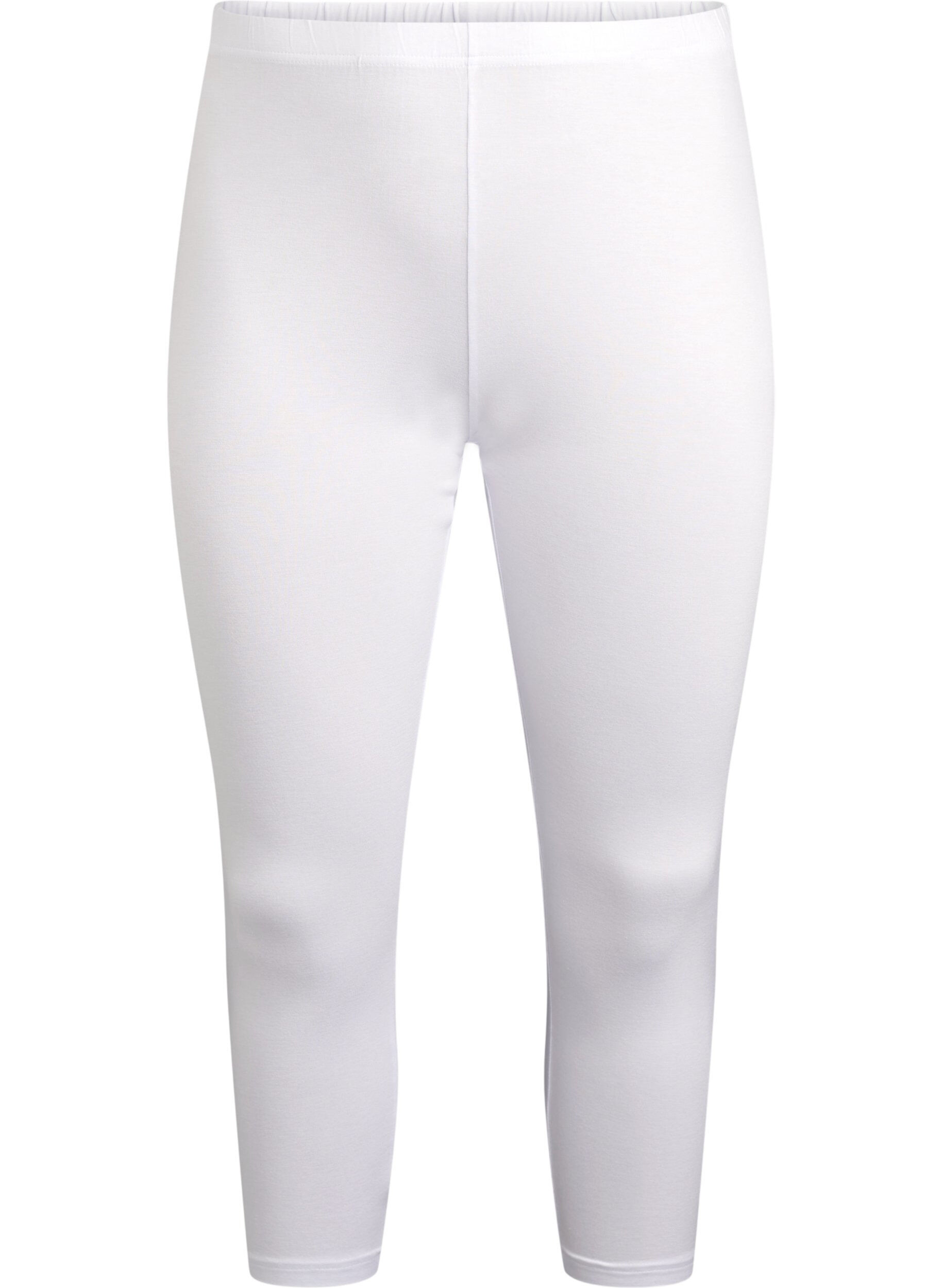 Zizzifashion Basic 3/4-length viscose leggings, White, Packshot image number 0