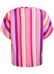Striped viscose blouse with short sleeves, Pink, Packshot image number 1