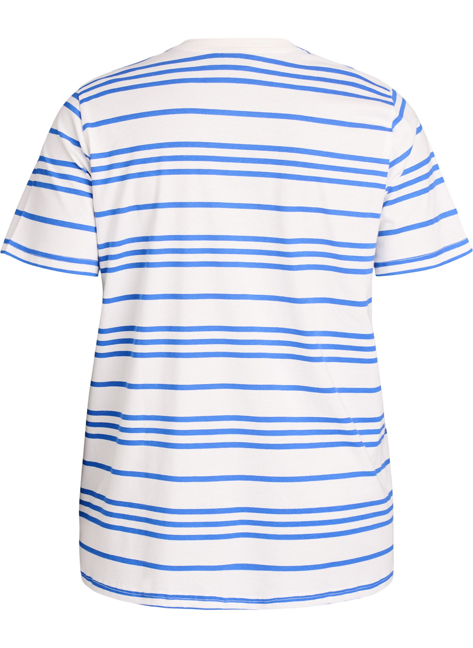 Zizzifashion Striped cotton t-shirt, White, Packshot image number 1