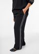 Straight leg trousers with stripe details, Black, Model image number 2